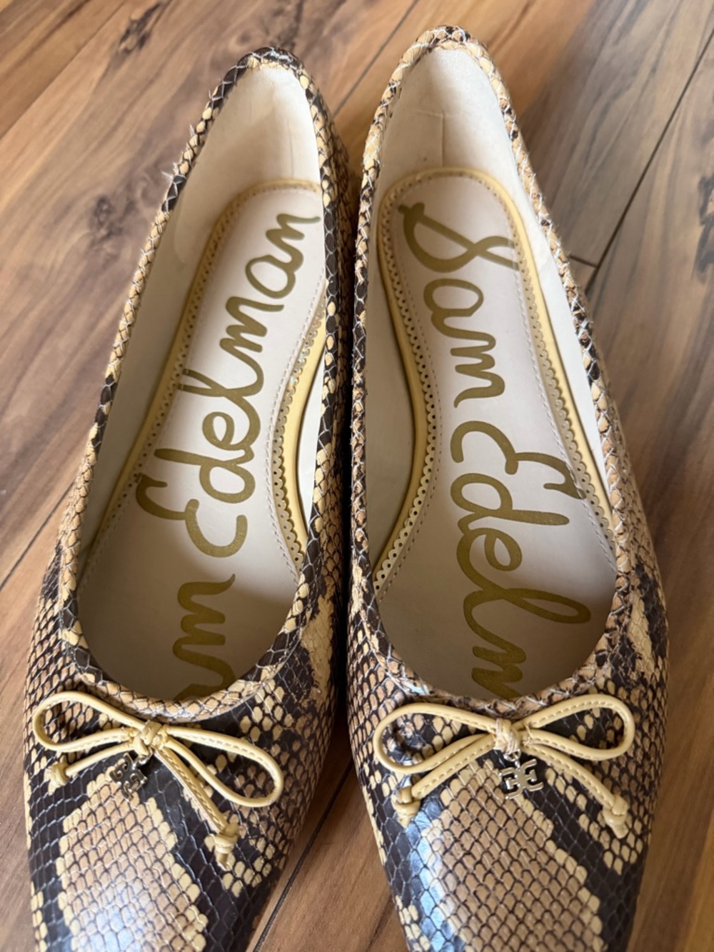 Sam Edelman Snake embossed leather slip on Flats - Picture 8 of 9